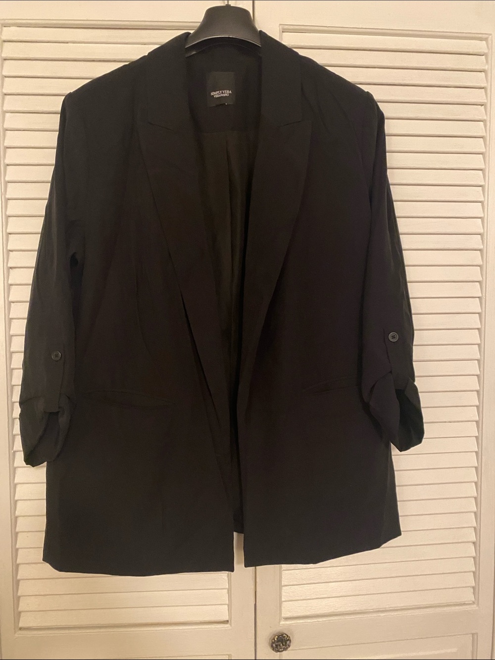 Simply Vera Vera Wang Black Open-Front Blazer Jacket
